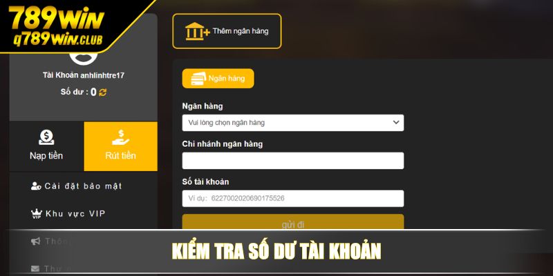 Kiểm tra số dư tài khoản